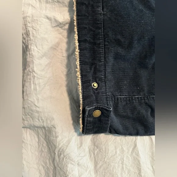 Chaps Jacket Blue Corduroy Sherpa Lined Mens M